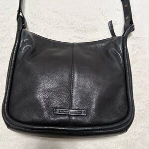 Lucky Brand Vintage Black Soft Leather Hobo Crossbody Bag - Medium Sized - Clean